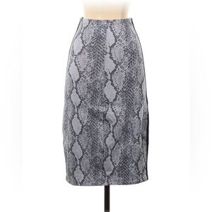 Express Snake Print Pencil Skirt XXS Gray Black Bodycon Midi Skirt